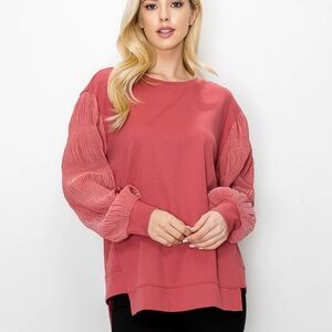 joh Apparel RADANA POINTE KNIT TOP Dark Rose Medium